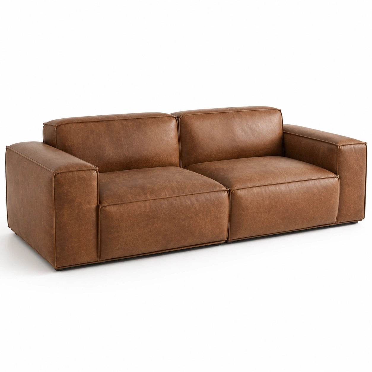 3-Sitzer Ledersofa Braun 250cm x 100cm x 70cm