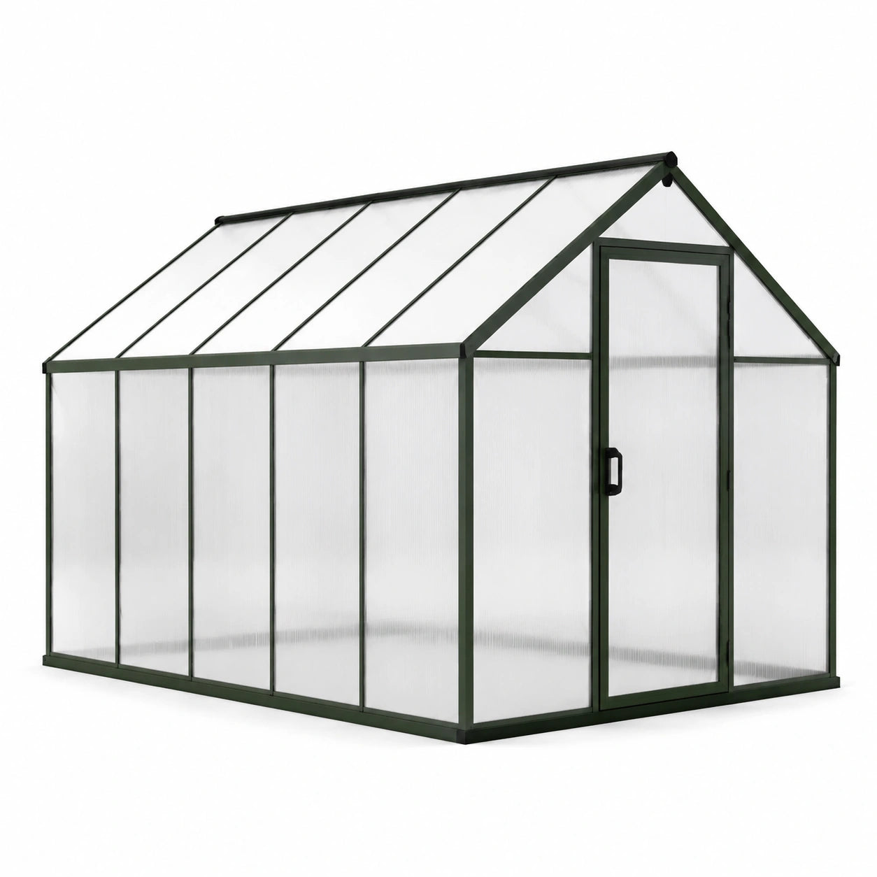 Gewächshaus Aluminium Polycarbonat Dunkelgrün 250x190x195cm