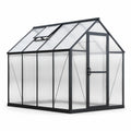 Gewächshaus Aluminium Polycarbonat 250x190x195cm Schwarz