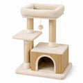 Katzenkratzbaum Plüsch Sisal MDF Beige 60x40x80 cm