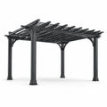 Pergola aus pulverbeschichtetem Aluminium in Anthrazit 300 cm x 300 cm