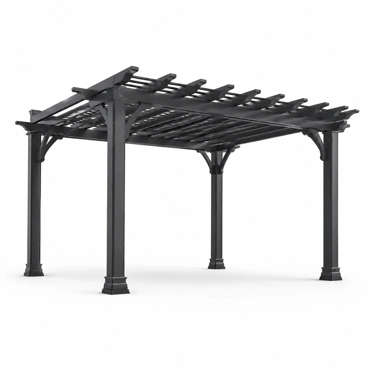 Pergola aus pulverbeschichtetem Aluminium in Anthrazit 300 cm x 300 cm